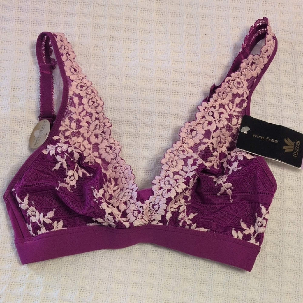 Wacoal Purple and Light Pink Lace Bra